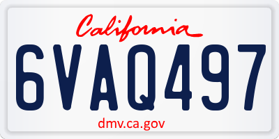 CA license plate 6VAQ497