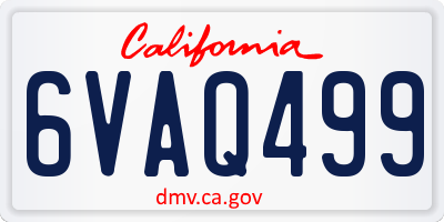CA license plate 6VAQ499