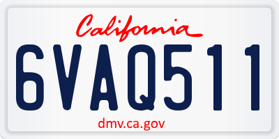 CA license plate 6VAQ511