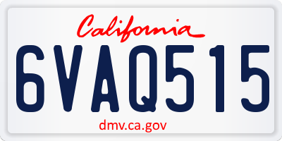 CA license plate 6VAQ515