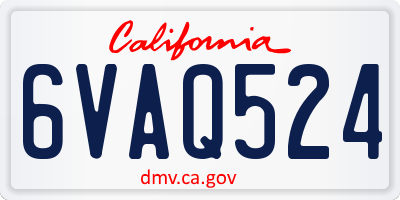 CA license plate 6VAQ524