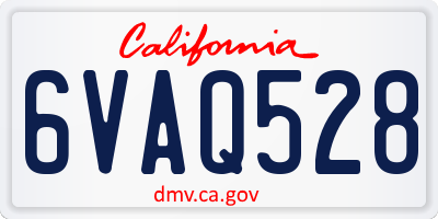 CA license plate 6VAQ528