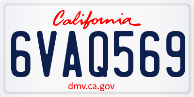 CA license plate 6VAQ569