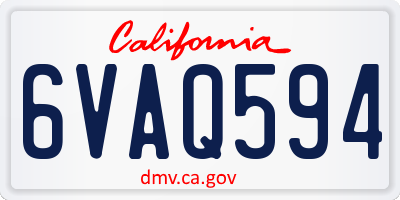 CA license plate 6VAQ594