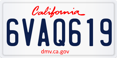 CA license plate 6VAQ619