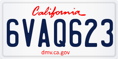 CA license plate 6VAQ623
