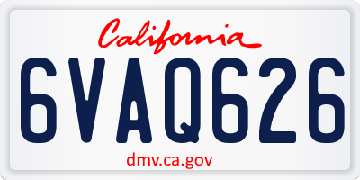 CA license plate 6VAQ626