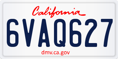 CA license plate 6VAQ627