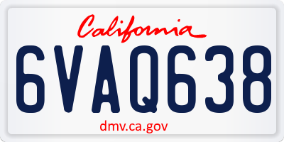 CA license plate 6VAQ638