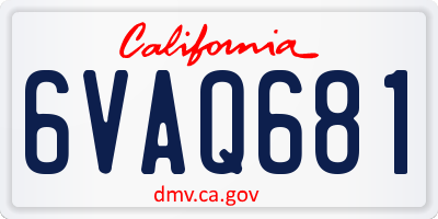 CA license plate 6VAQ681