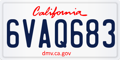 CA license plate 6VAQ683