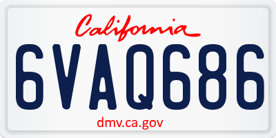 CA license plate 6VAQ686