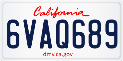 CA license plate 6VAQ689