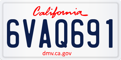 CA license plate 6VAQ691