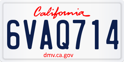 CA license plate 6VAQ714