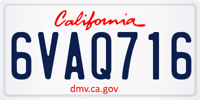CA license plate 6VAQ716