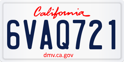 CA license plate 6VAQ721