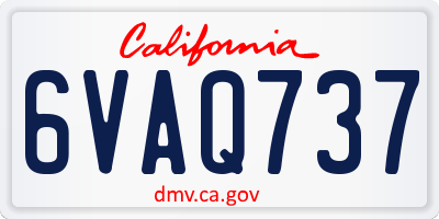 CA license plate 6VAQ737