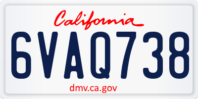 CA license plate 6VAQ738