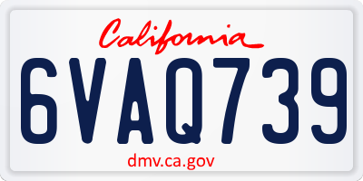 CA license plate 6VAQ739