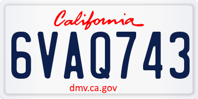 CA license plate 6VAQ743