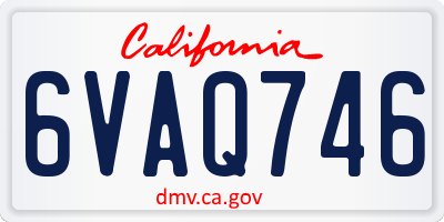 CA license plate 6VAQ746