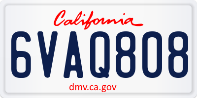 CA license plate 6VAQ808