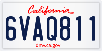 CA license plate 6VAQ811