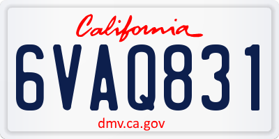 CA license plate 6VAQ831