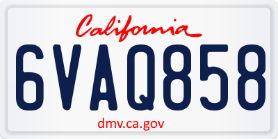 CA license plate 6VAQ858
