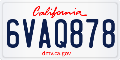 CA license plate 6VAQ878