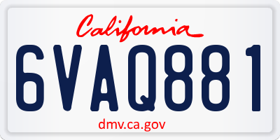 CA license plate 6VAQ881