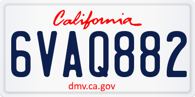 CA license plate 6VAQ882