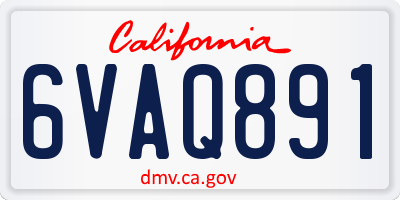 CA license plate 6VAQ891