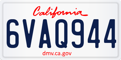 CA license plate 6VAQ944