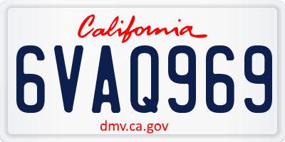 CA license plate 6VAQ969
