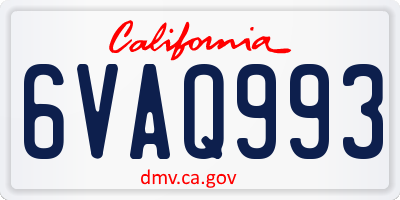 CA license plate 6VAQ993
