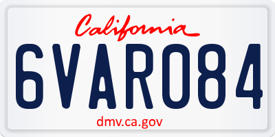 CA license plate 6VAR084
