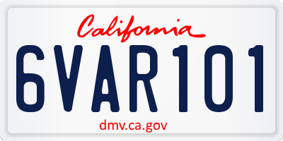 CA license plate 6VAR101