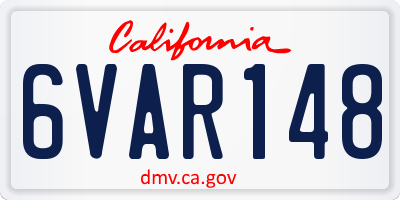 CA license plate 6VAR148