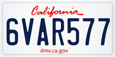 CA license plate 6VAR577