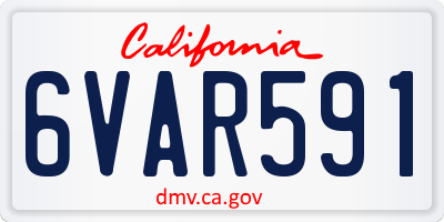 CA license plate 6VAR591