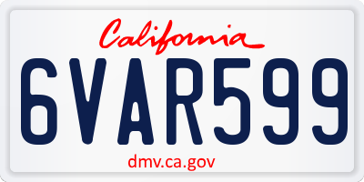 CA license plate 6VAR599