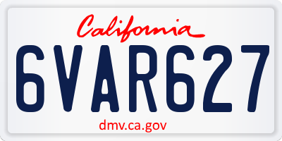 CA license plate 6VAR627