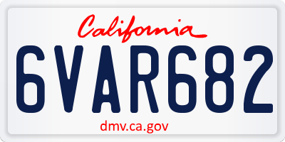 CA license plate 6VAR682