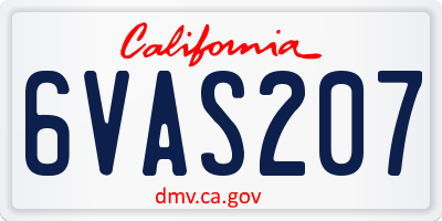 CA license plate 6VAS207