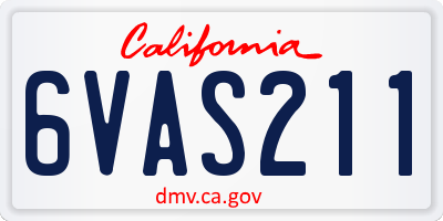 CA license plate 6VAS211