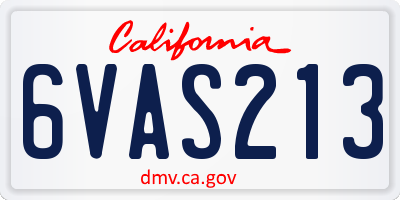 CA license plate 6VAS213