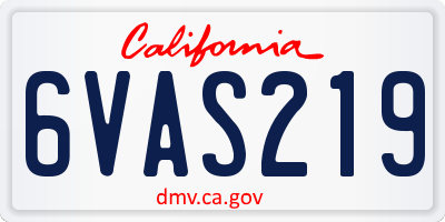 CA license plate 6VAS219