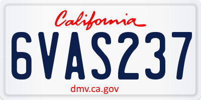 CA license plate 6VAS237